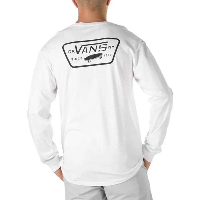 TShirts and Tanks Men Vans Full Patch Back Long Sleeve TShirt Whiteblack