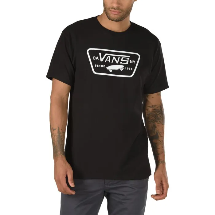 TShirts and Tanks Men Vans Full Patch TShirt Blackwhite