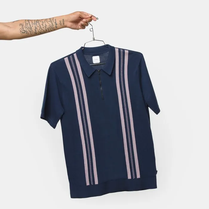 TShirts and Tanks Men Vans Ridgeway Sweater Polo Shirt Dress Blues