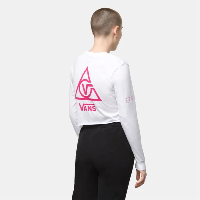 TShirts and Tanks Women Vans 66 Supply Tri Long Sleeve Boyfriend Crop Tee White TShirts and Tanks Women Vans 66 Supply Tri Long Sleeve Boyfriend Crop Tee White