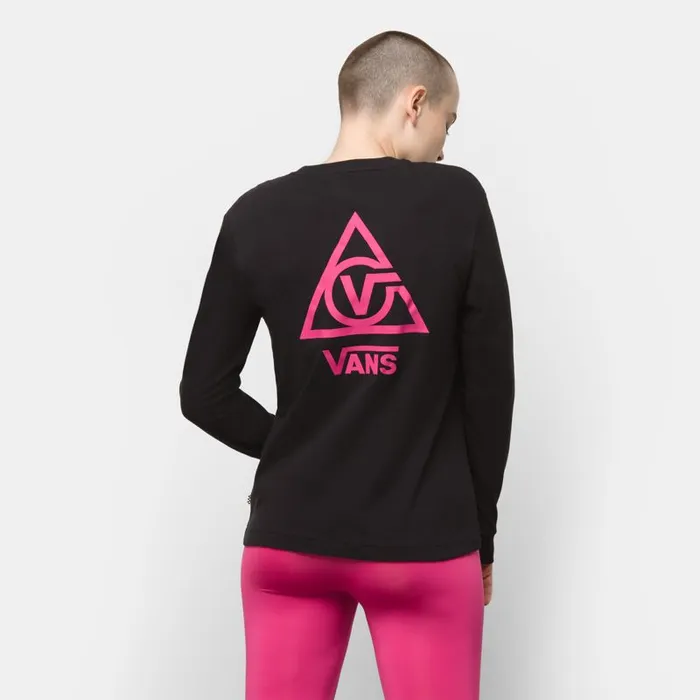 TShirts and Tanks Women Vans 66 Supply Tri Long Sleeve Boyfriend Tee Black TShirts and Tanks Women Vans 66 Supply Tri Long Sleeve Boyfriend Tee Black