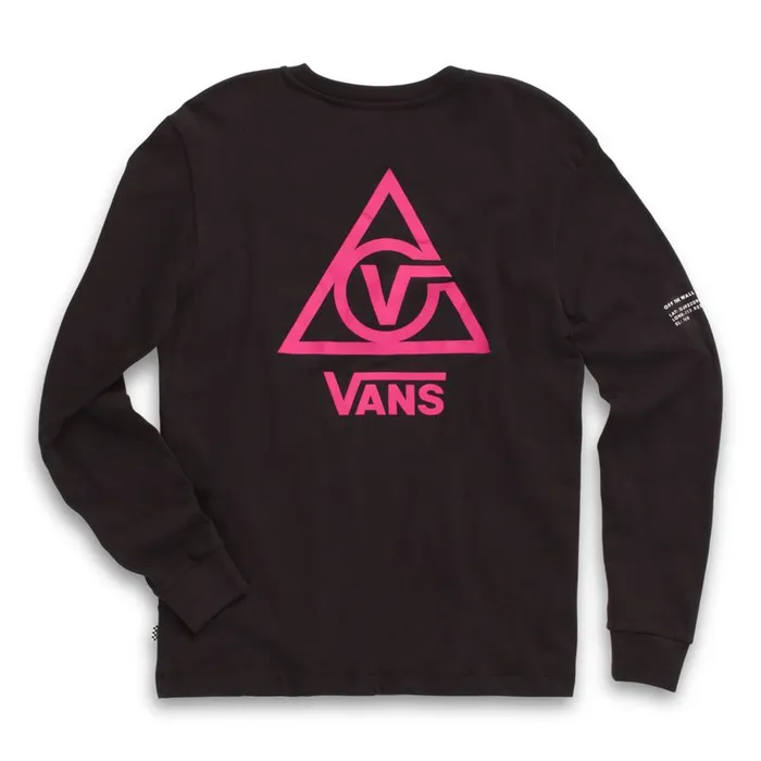 TShirts and Tanks Women Vans 66 Supply Tri Long Sleeve Boyfriend Tee Black TShirts and Tanks Women Vans 66 Supply Tri Long Sleeve Boyfriend Tee Black