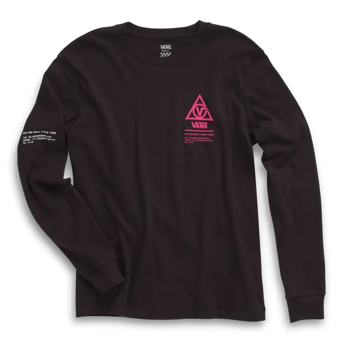TShirts and Tanks Women Vans 66 Supply Tri Long Sleeve Boyfriend Tee Black TShirts and Tanks Women Vans 66 Supply Tri Long Sleeve Boyfriend Tee Black