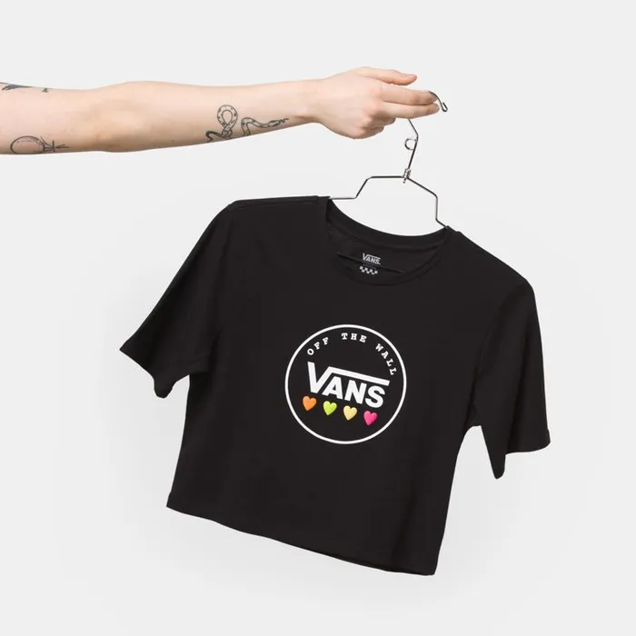TShirts and Tanks Women Vans Glow Stax Sport Crew Tee Black