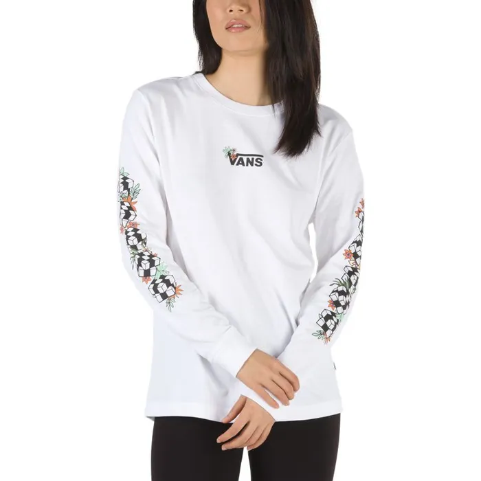 TShirts and Tanks Women Vans Jefferspin Long Sleeve Boyfriend Tee White