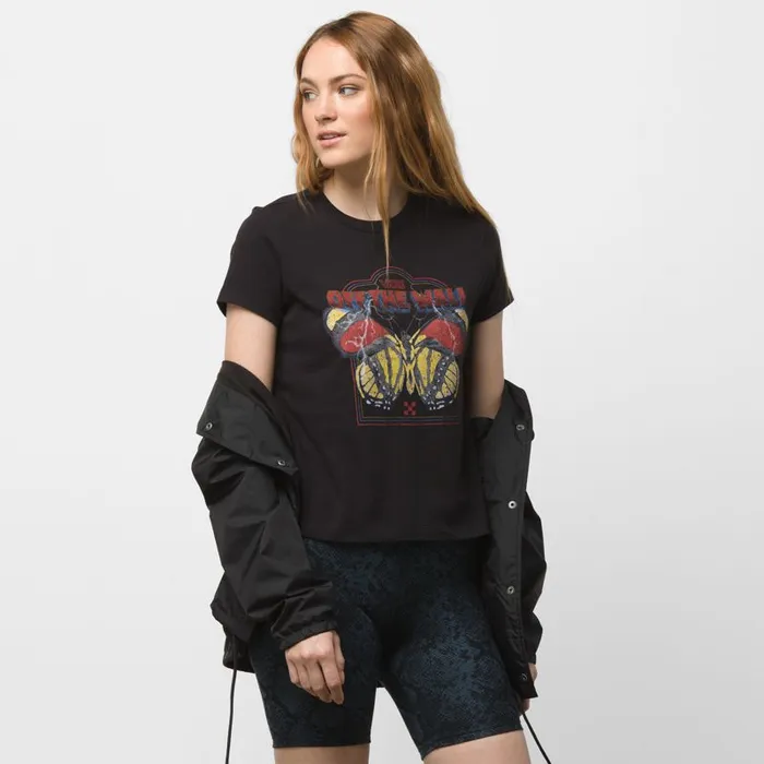 TShirts and Tanks Women Vans Roadie Fly Baby Tee Black TShirts and Tanks Women Vans Roadie Fly Baby Tee Black