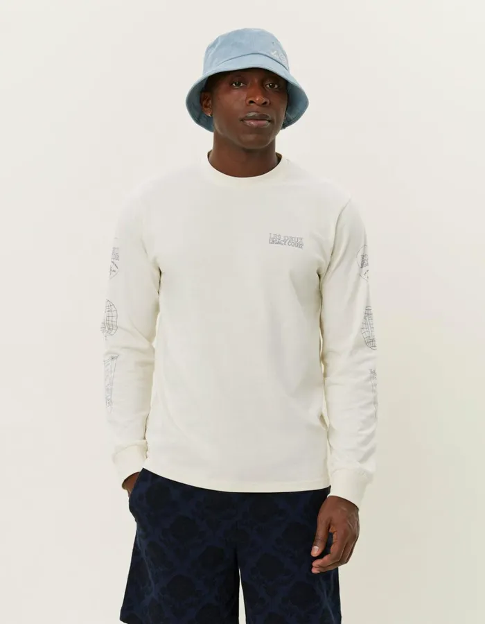 Tshirts Men Les Deux Atlas LS TShirt 8211 Ivory