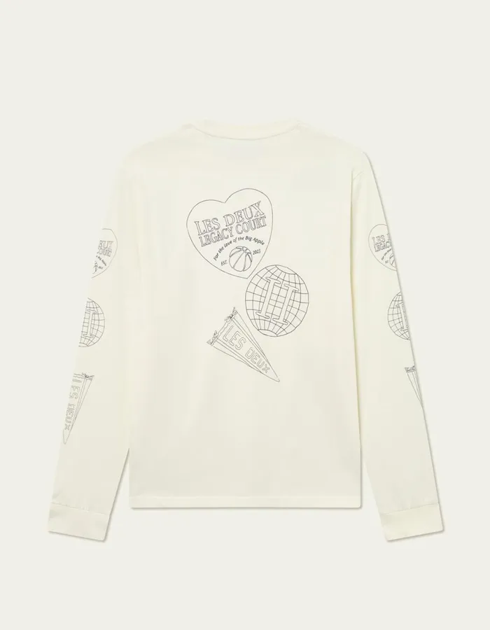 Tshirts Men Les Deux Atlas LS TShirt 8211 Ivory
