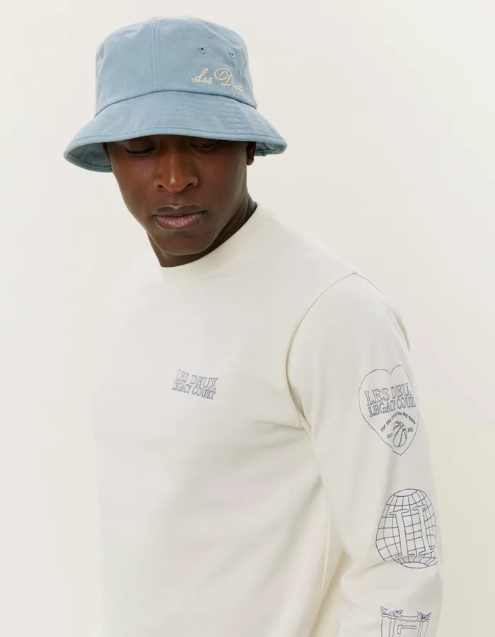 Tshirts Men Les Deux Atlas LS TShirt 8211 Ivory
