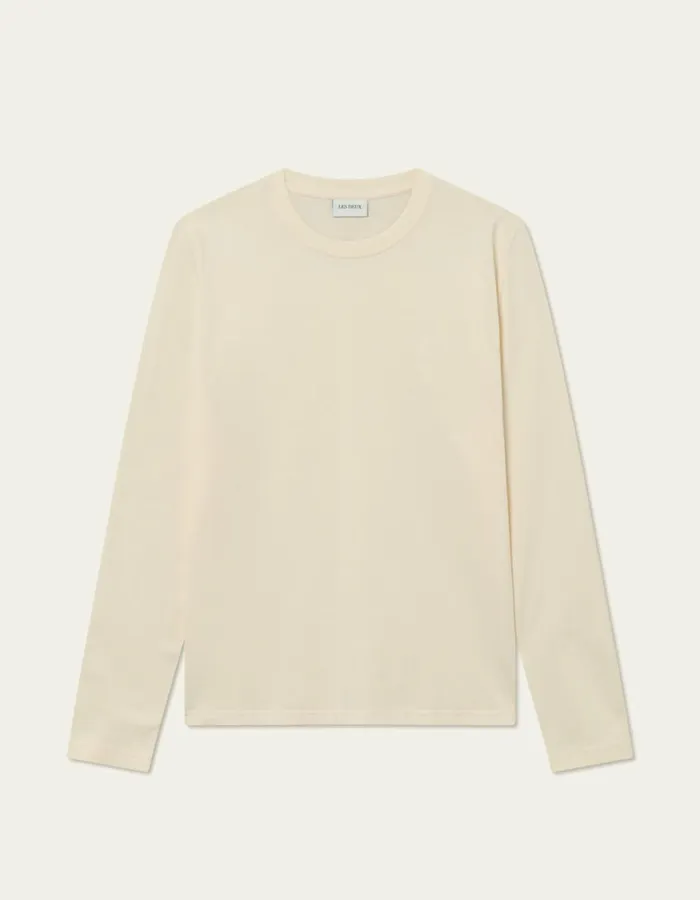 Tshirts Men Les Deux Crew LS TShirt 8211 IvoryLight Ivory