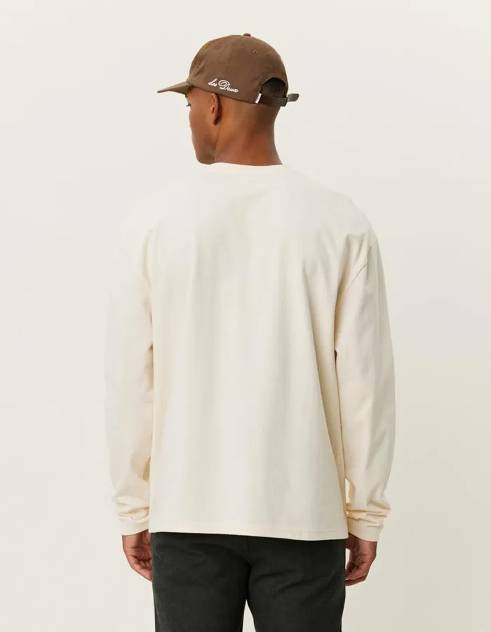 Tshirts Men Les Deux Crew LS TShirt 8211 IvoryLight Ivory