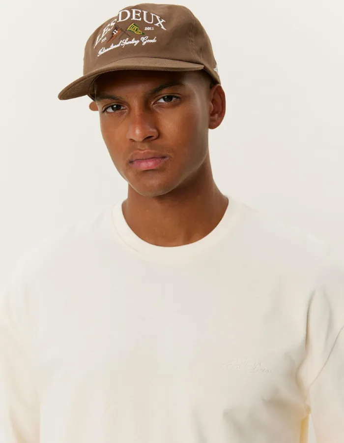 Tshirts Men Les Deux Crew LS TShirt 8211 IvoryLight Ivory