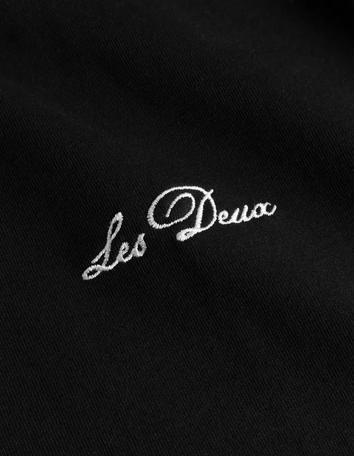Tshirts Men Les Deux Crew TShirt 8211 BlackLight Ivory