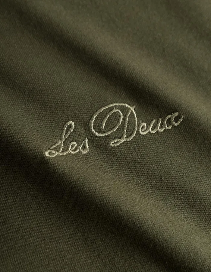 Tshirts Men Les Deux Crew TShirt 8211 Forest GreenSurplus Green