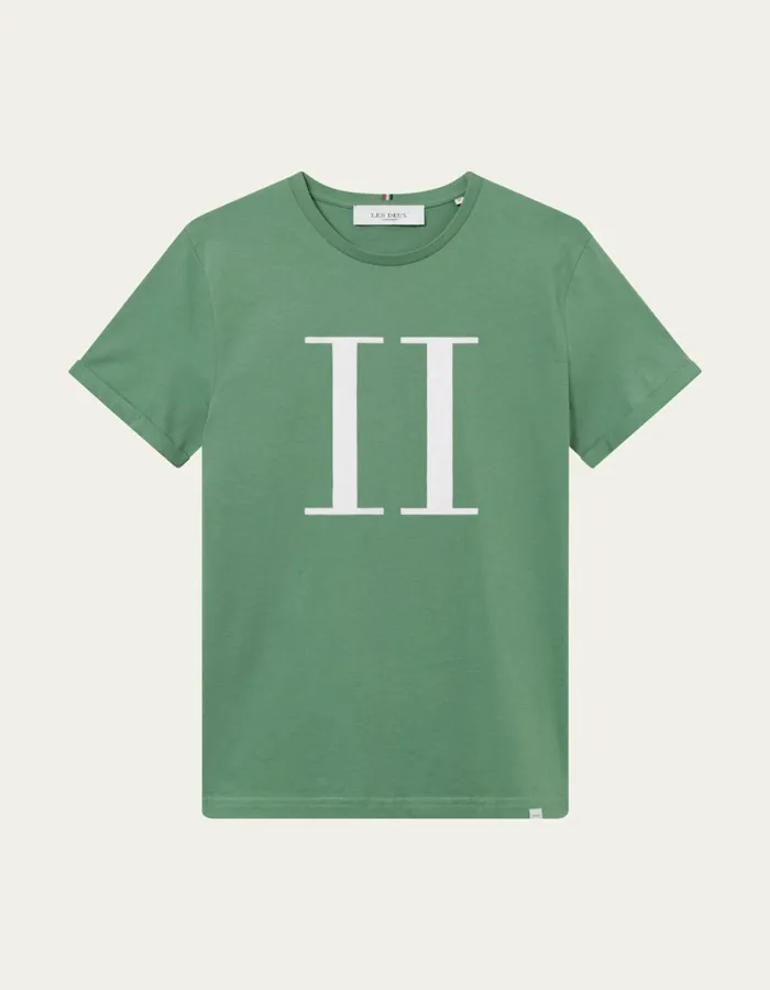 Tshirts Men Les Deux Encore TShirt 8211 Dark Ivy GreenWhite