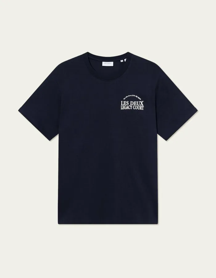 Tshirts Men Les Deux Legacy Court TShirt 8211 Dark Navy