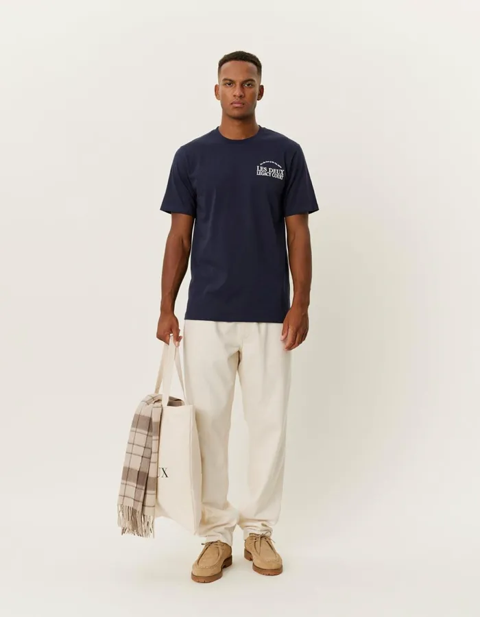 Tshirts Men Les Deux Legacy Court TShirt 8211 Dark Navy