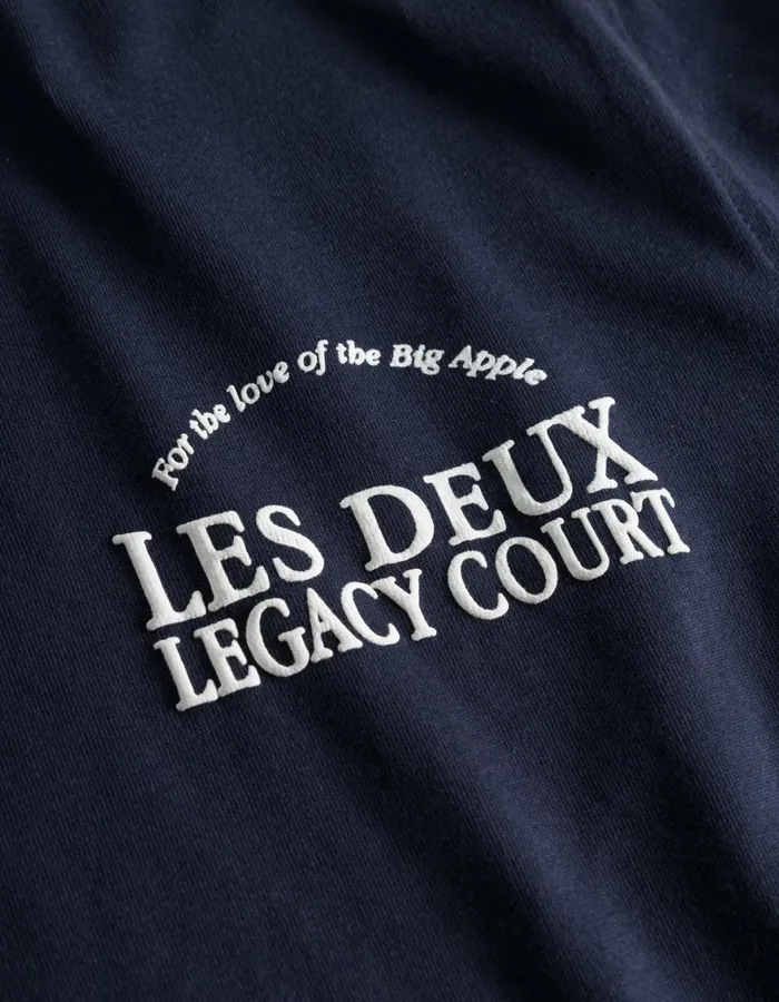 Tshirts Men Les Deux Legacy Court TShirt 8211 Dark Navy