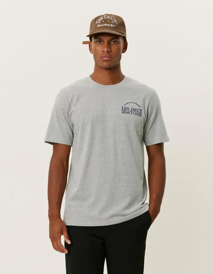 Tshirts Men Les Deux Legacy Court TShirt 8211 Grey Melange