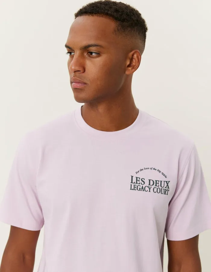 Tshirts Men Les Deux Legacy Court TShirt 8211 Oyster Rose
