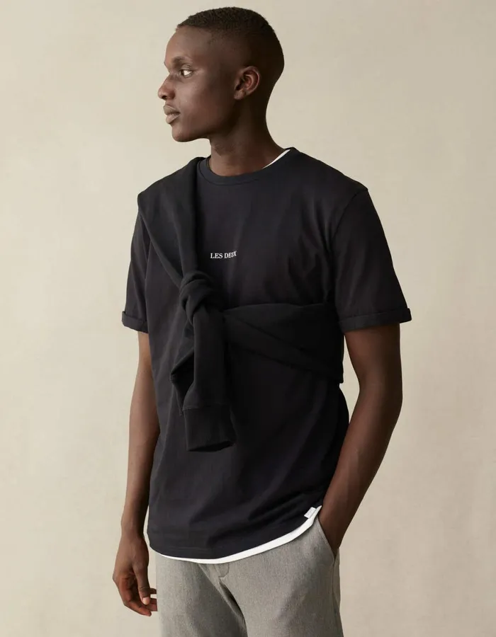 Tshirts Men Les Deux Lens TShirt 8211 BlackWhite