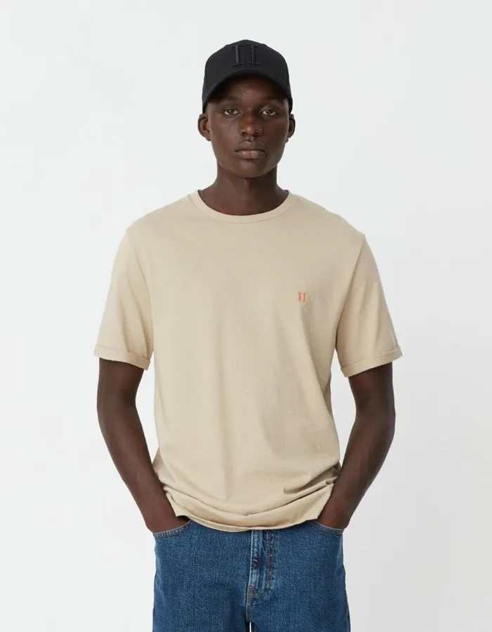 Tshirts Men Les Deux Norregaard TShirt 8211 IvoryOrange
