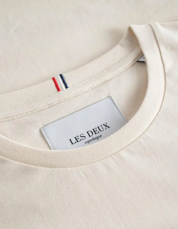 Tshirts Men Les Deux Norregaard TShirt 8211 IvoryOrange