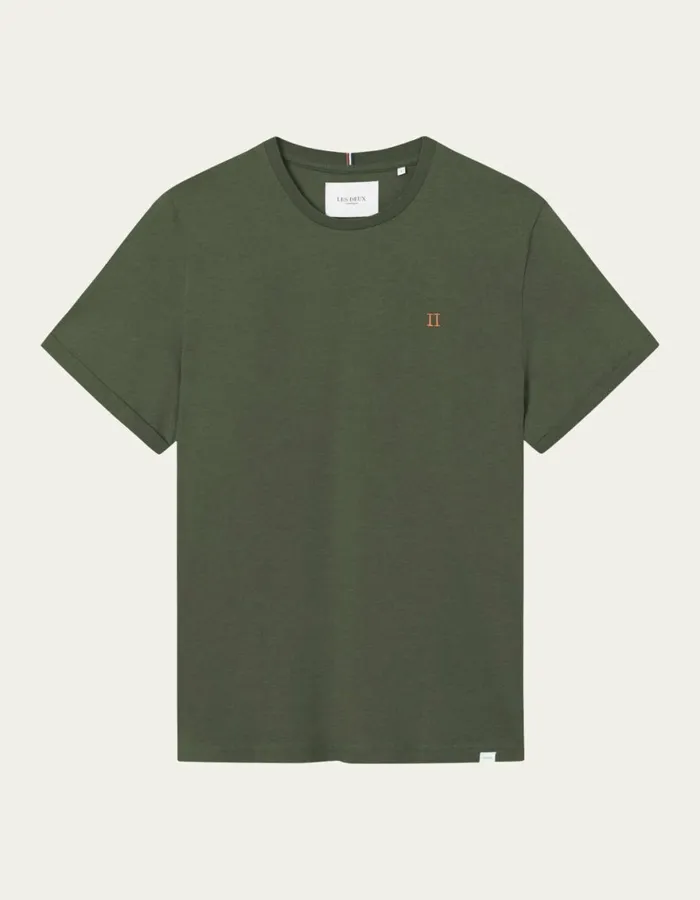 Tshirts Men Les Deux Norregaard TShirt 8211 Seasonal 8211 Dark OliveOrange