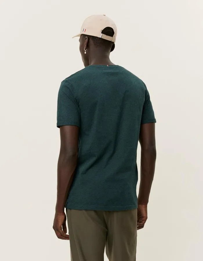 Tshirts Men Les Deux Norregaard TShirt 8211 Seasonal 8211 Pine Green MelangeOrange