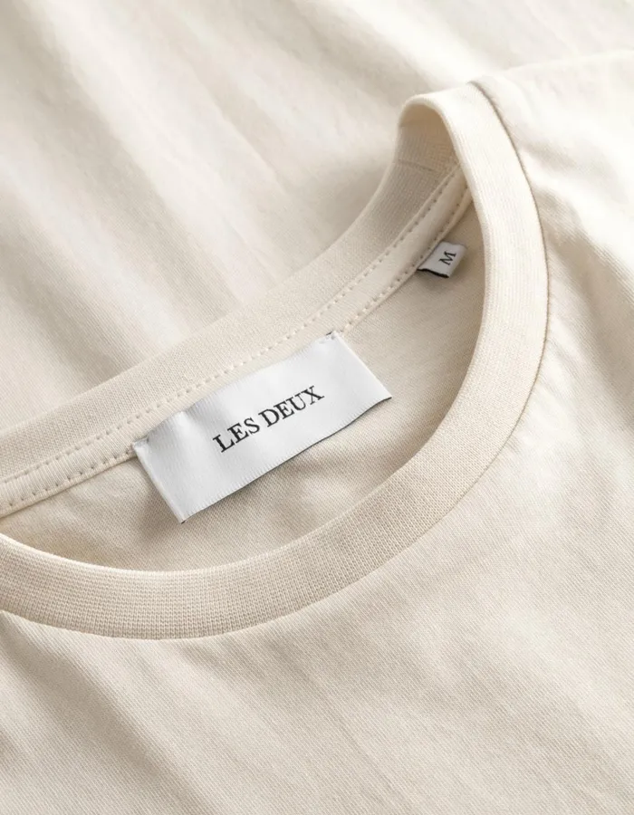 Tshirts Men Les Deux Norregaard Tonal TShirt 8211 Ivory