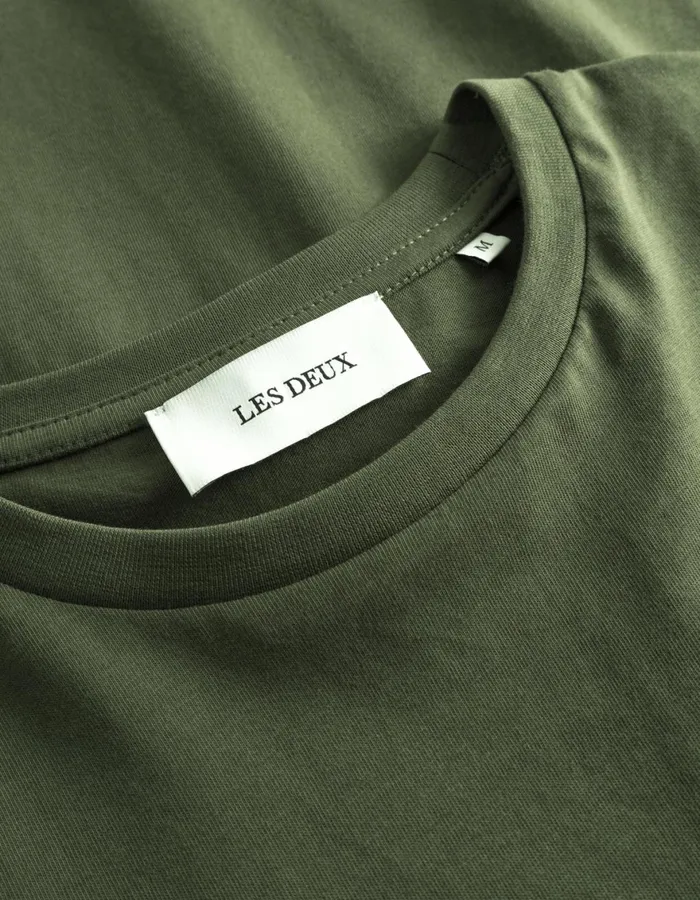 Tshirts Men Les Deux Norregaard Tonal TShirt 8211 Olive Night