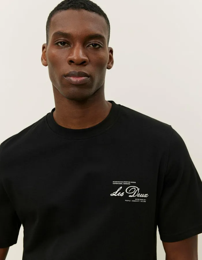 Tshirts Men Les Deux Scandinavian TShirt 8211 BlackIvory