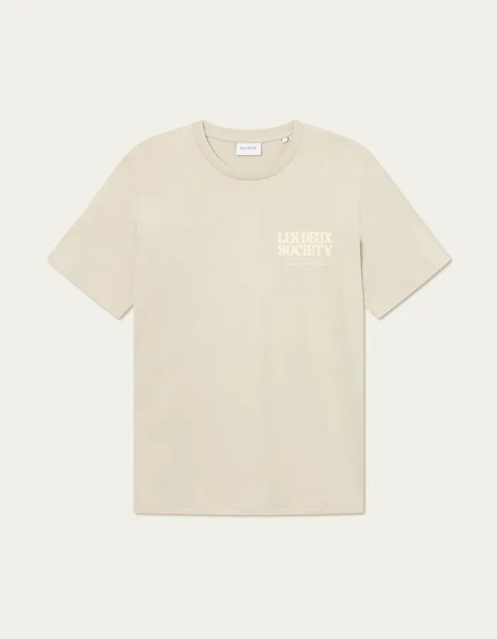 Tshirts Men Les Deux Society TShirt 8211 Light SandSummer Melon