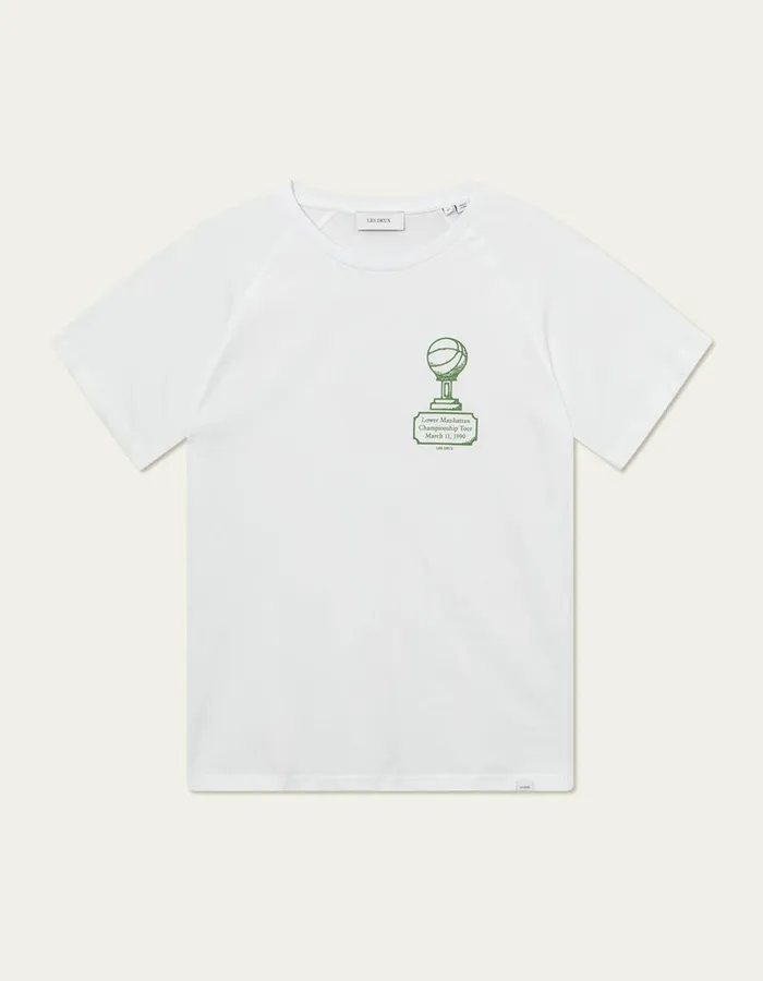 Tshirts Men Les Deux Tournament TShirt 8211 WhiteVintage Green