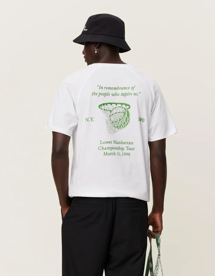 Tshirts Men Les Deux Tournament TShirt 8211 WhiteVintage Green