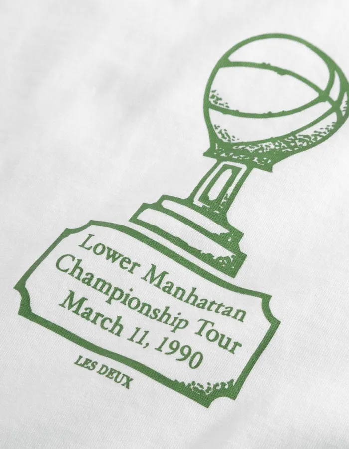Tshirts Men Les Deux Tournament TShirt 8211 WhiteVintage Green