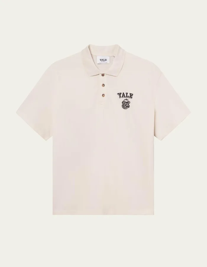 Tshirts Men Les Deux Yale Bulldog Polo SS 8211 IvoryBlack