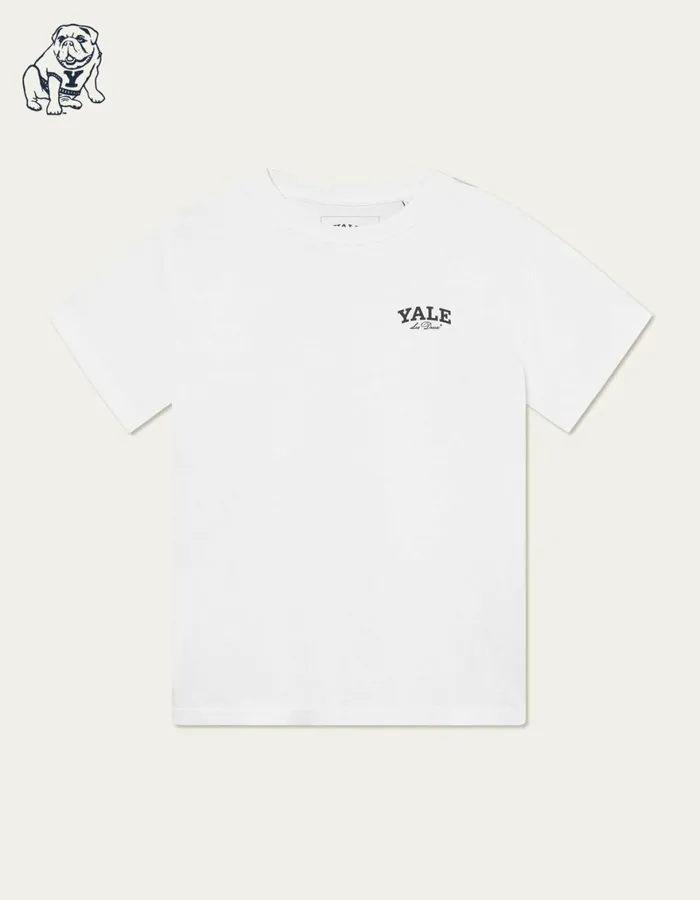 Tshirts Men Les Deux Yale Bulldog TShirt 8211 WhiteWhite