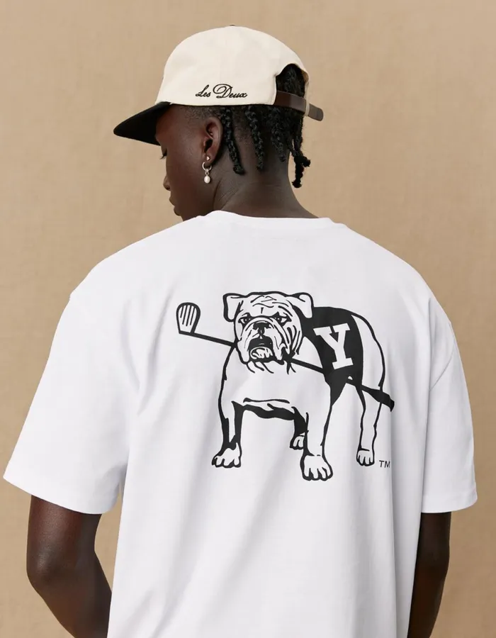 Tshirts Men Les Deux Yale Bulldog TShirt 8211 WhiteWhite