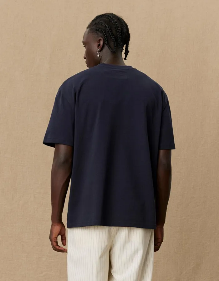 Tshirts Men Les Deux Yale Logo TShirt 8211 Dark Navy