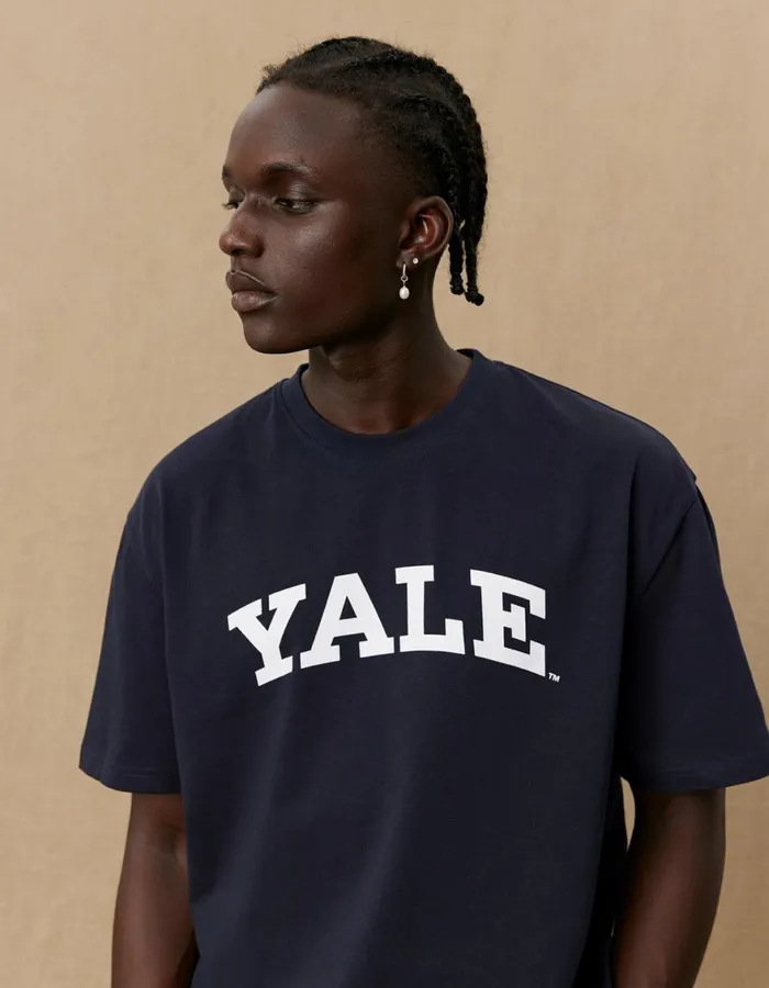 Tshirts Men Les Deux Yale Logo TShirt 8211 Dark Navy