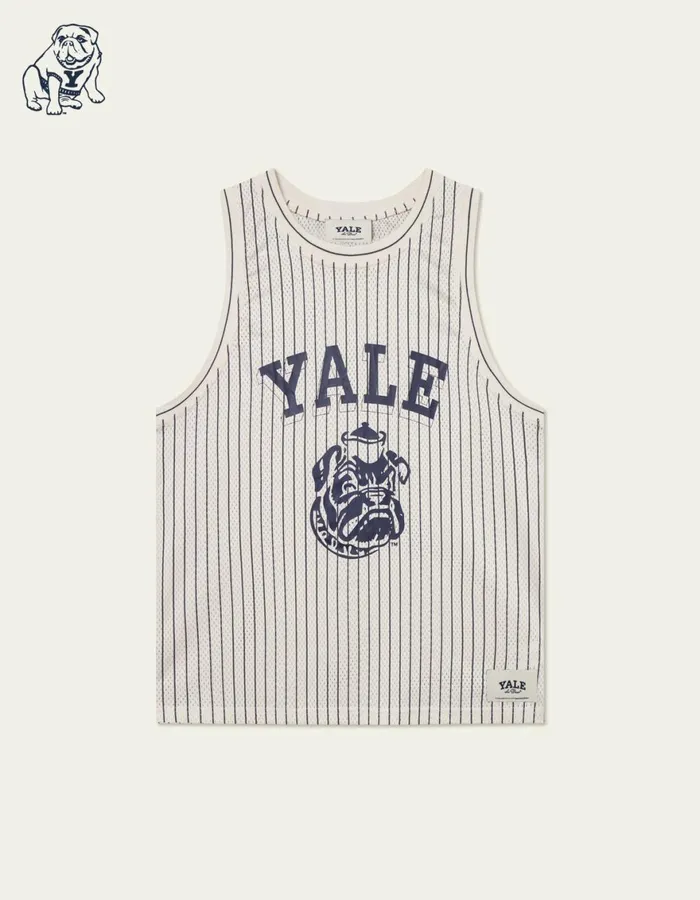 Tshirts Men Les Deux Yale Printed Mesh Tanktop 8211 IvoryDark Navy