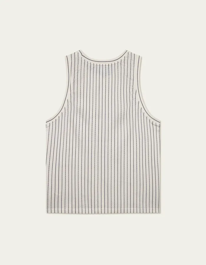Tshirts Men Les Deux Yale Printed Mesh Tanktop 8211 IvoryDark Navy