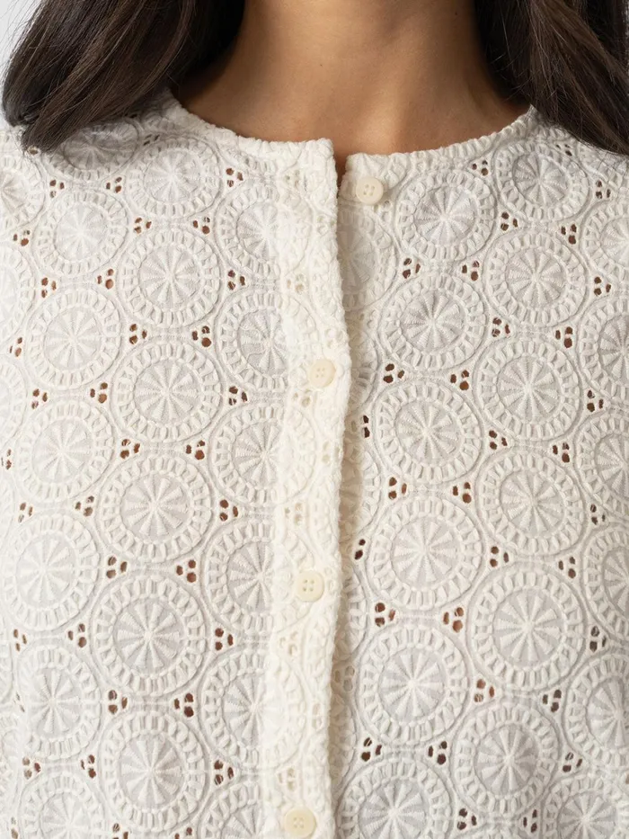 Tabitha Blouse 8211 Cream Broderie Cream Broderie Women Saint And Sofia Blouses and Shirts