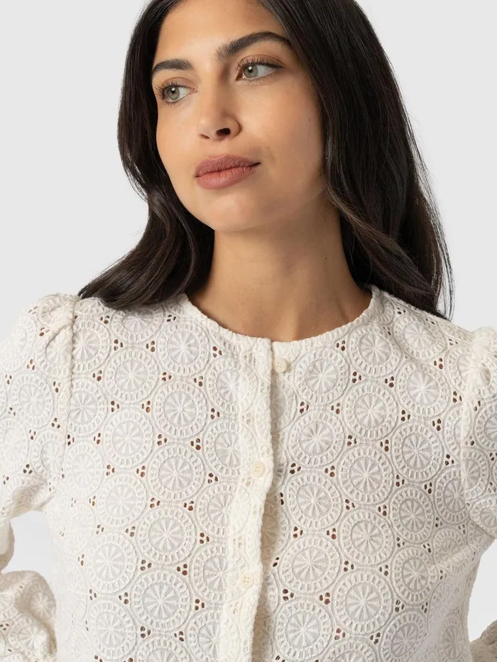 Tabitha Blouse 8211 Cream Broderie Cream Broderie Women Saint And Sofia Blouses and Shirts