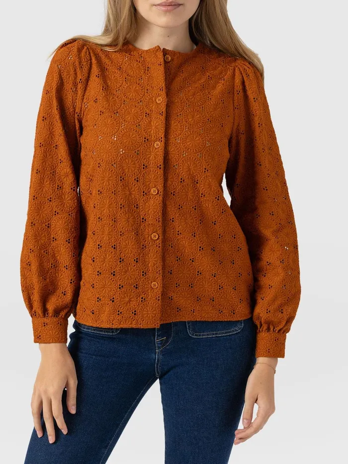 Tabitha Blouse 8211 Tan Tan Women Saint And Sofia Blouses and Shirts