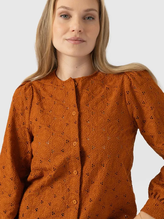 Tabitha Blouse 8211 Tan Tan Women Saint And Sofia Blouses and Shirts