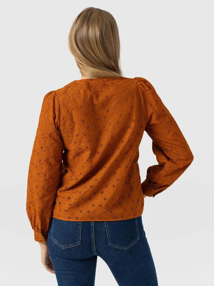 Tabitha Blouse 8211 Tan Tan Women Saint And Sofia Blouses and Shirts