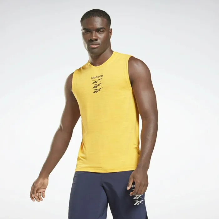 Tank Tops Mens Reebok Activchill Sleeveless TShirt Semi Solar Gold
