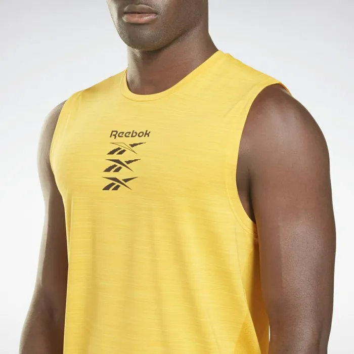 Tank Tops Mens Reebok Activchill Sleeveless TShirt Semi Solar Gold